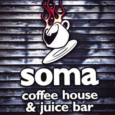 Photo taken at Soma Coffeehouse &amp; Juice Bar by Soma Coffeehouse &amp; Juice Bar on 6/4/2014