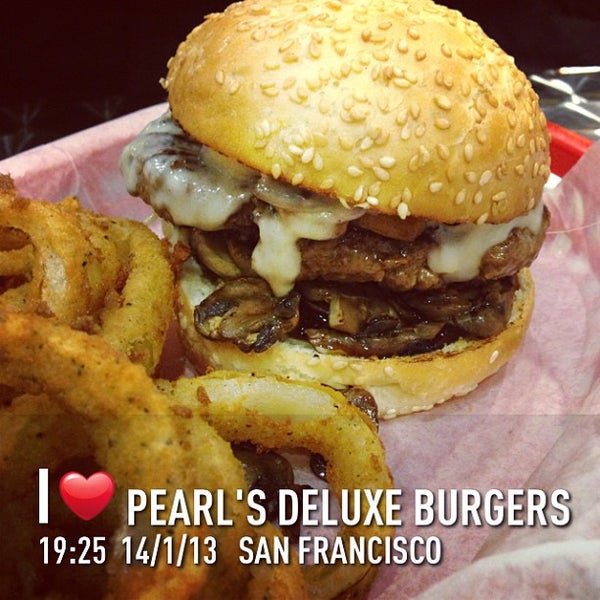 Photo taken at Pearl&#39;s Deluxe Burgers by Stone I. on 1/15/2013