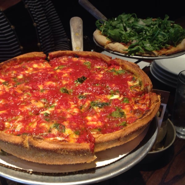 Deep dish spinach pizza... Amazing!