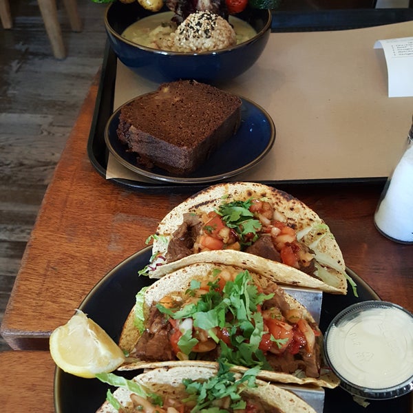 Beef brisket tacos and curry chicken