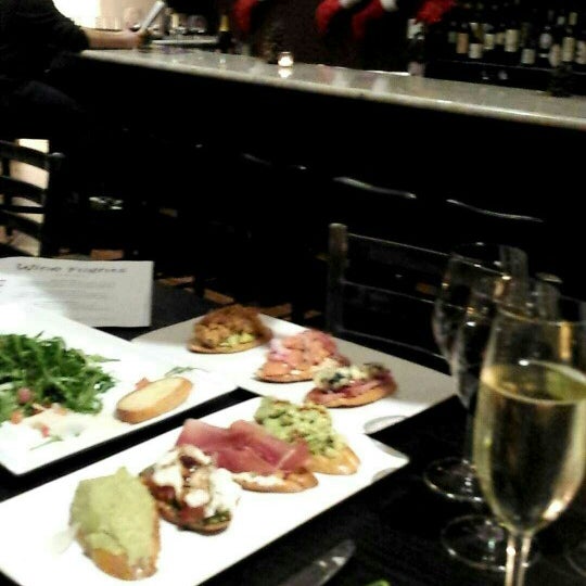 The crostinis are amazing! They also have great wine flights and wine selection. It's nice too because they are a wine bar where people can speak wine. The place down the street doesn't have that.