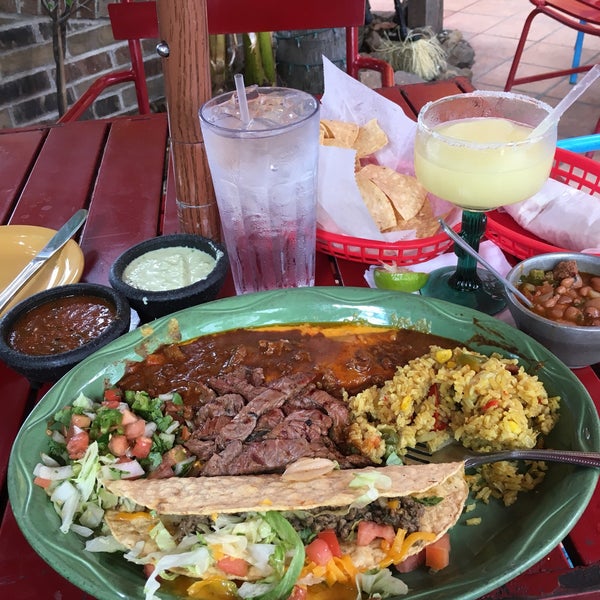 One of the best & most popular dishes: Las Vegas Plate w/ beef filet, taco & cheese enchilada. A little cheaper for lunch. Gotta have a (well two) margarita.