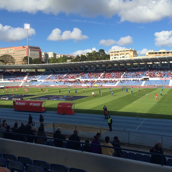 Photo taken at Estádio do Restelo by Bruno A. on 4/18/2015