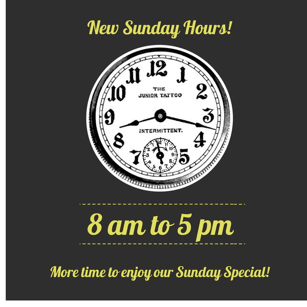 NEW EXTENDED SUNDAY HOURS!
