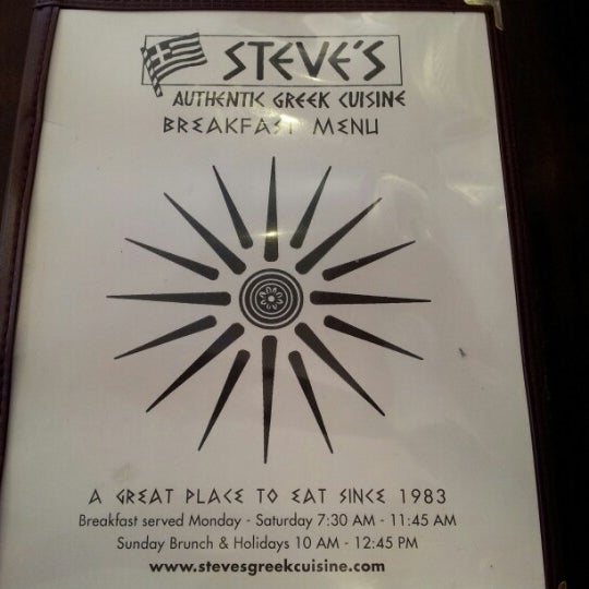 Photo taken at Steve&#39;s Greek Cuisine by George D. on 1/12/2013