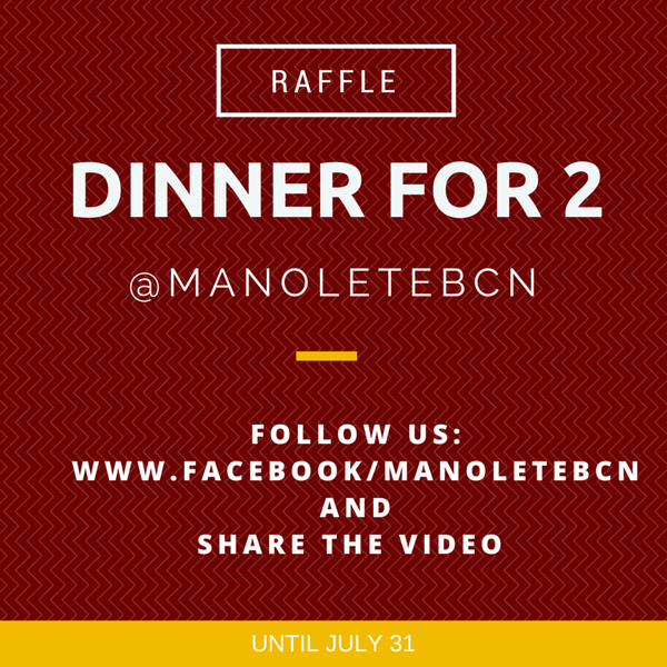 We have a new video of Manolete! If you have to put "Like" and share it in your Facebook, you'll enter in a raffle for a dinner to try our Tasting Menu for two persons: Facebook.com/manoletebcn. :)