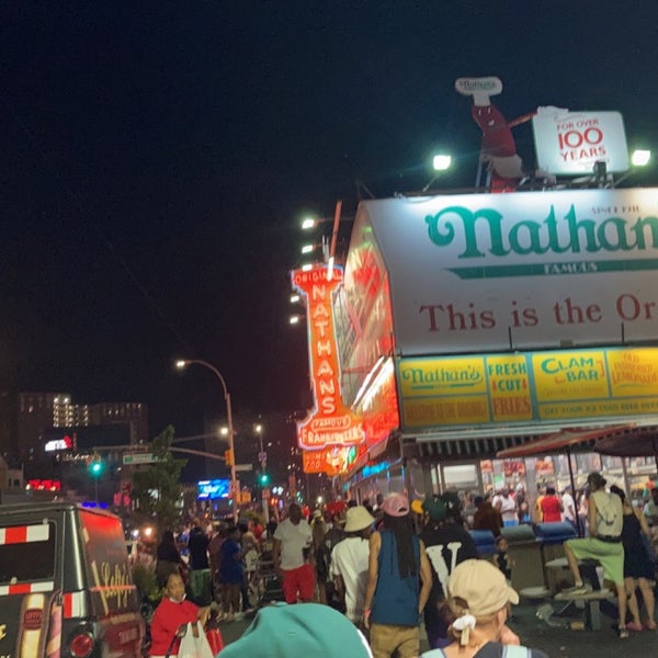 Photo taken at Nathan&#39;s Famous by Naish M. on 7/5/2022