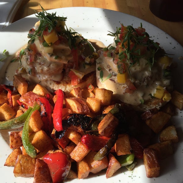 Crab Cake Benedict from the weekend brunch menu