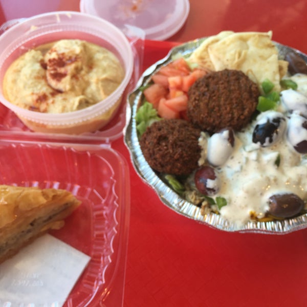 The hummus is very good, so is falafel, and my combo platter (half beef half chicken) was delicious.Baklava for dessert was decently flaky: needs more syrup.