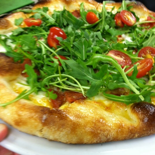 The arugula and pepperoni pizza is the most popular pizza.  Only 8.95 during happy hour.