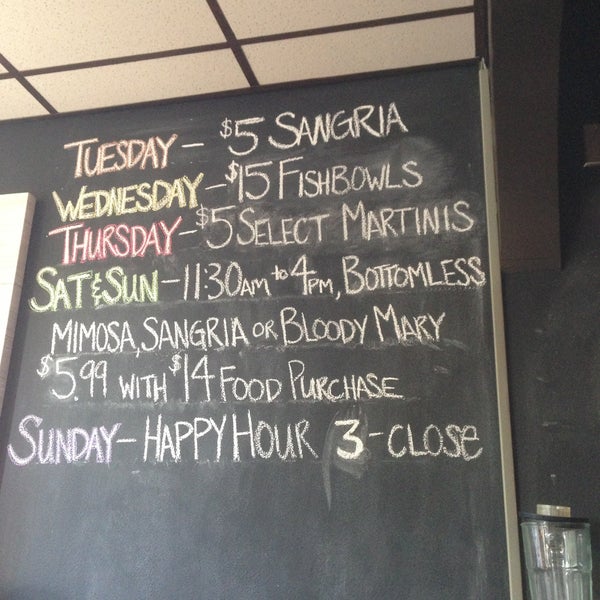 Lots of excellent specials. My favorite is all day happy hour on Sunday. Great time for sushi.