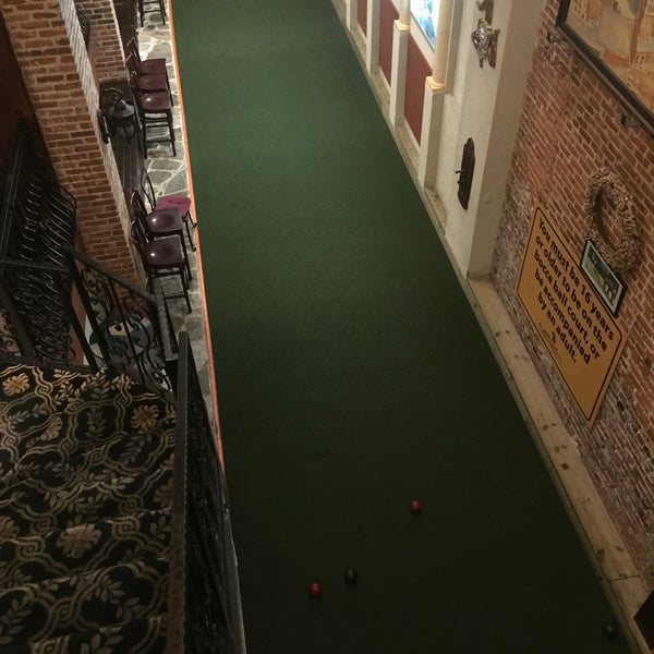 They have an indoor bocce ball court.