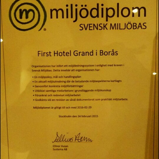 Photo taken at Quality Hotel Grand, Borås by Kent L. on 3/23/2015