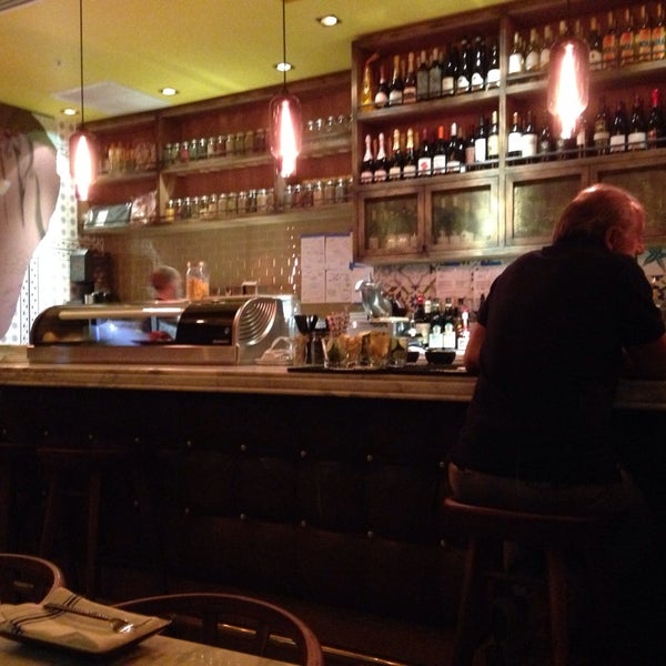 try the lavender martini & stare at the filament lighting above the bar, between courses