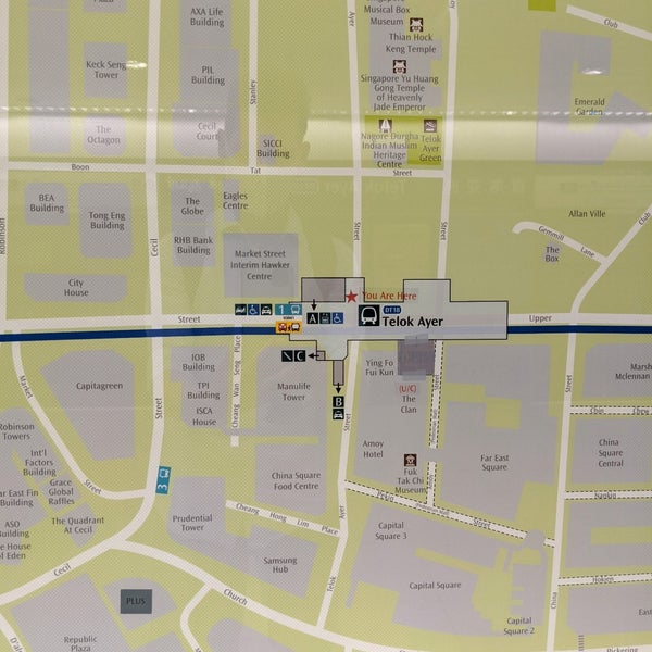 Telok Ayer Mrt Map Photos At Telok Ayer Mrt Station (Dt18) - Metro Station In Financial  District