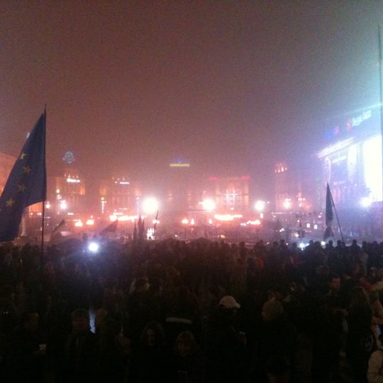 Photo taken at Євромайдан by Natalie B. on 11/24/2013