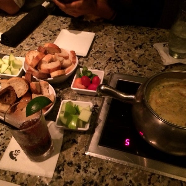 Everything is so delicious, from the cheese fondue to the fish one and the amazing chocolate fondue to conclude!