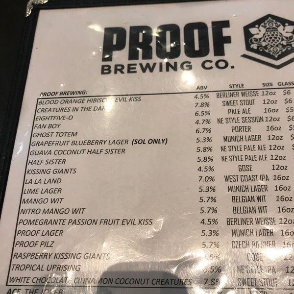 Photo taken at Proof Brewing Company by Kenneth M. on 2/9/2018