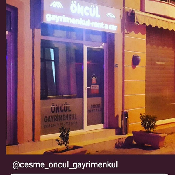ÇEŞME ÖNCÜL GAYRİMENKUL& RENT A CAR MUSALLA MAHALLESİ 1015 sokak no 21b ÇEŞME İzmir Çeşme, İzmir