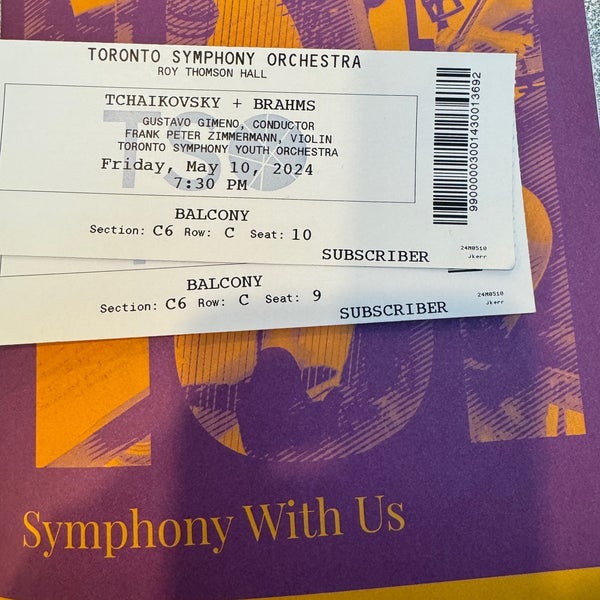 Photo taken at Toronto Symphony Orchestra by ScubaTanked on 5/10/2024