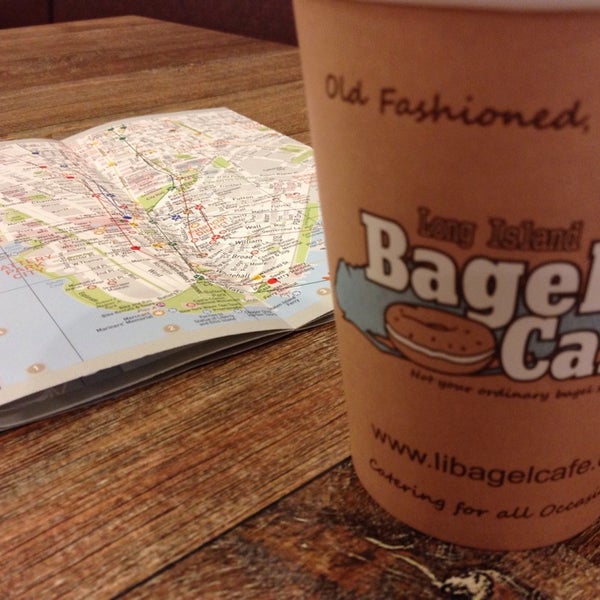 Photo taken at Long Island Bagel Cafe by Micha on 9/4/2014