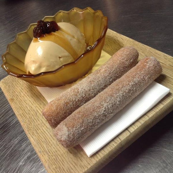 Make sure you leave room for dessert! The spanish doughnuts with pedro ximenez ice-cream and raisins are the perfect finish to any meal at Pata Negra.