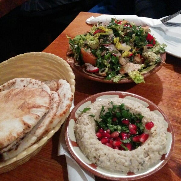 Fattoush - really tasty and fresh. Soujoc (sausages) and Baba Ghannouj also really good!