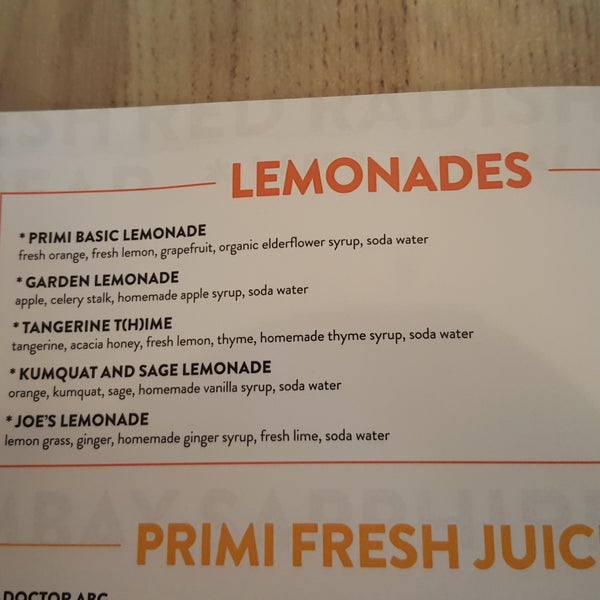 The various Lemonades are excellent
