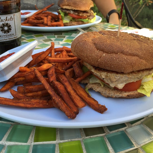 Having a turkey burger and sweet potato fries it looks good!