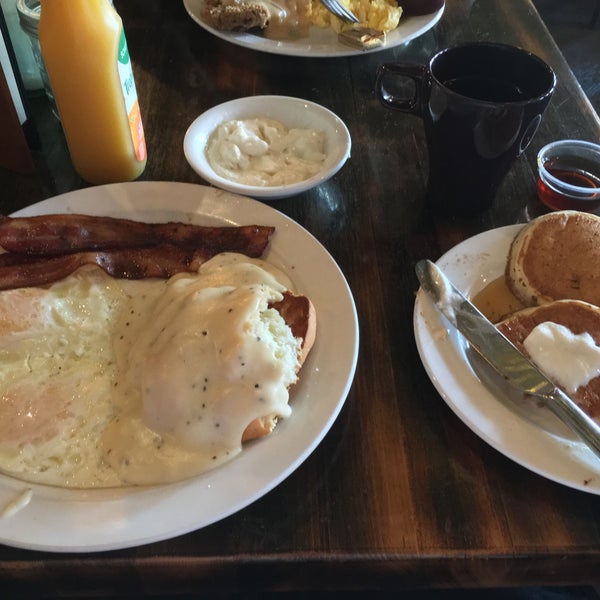 I love the biscuits and gravy, and the silver dollar pancakes are fantastic