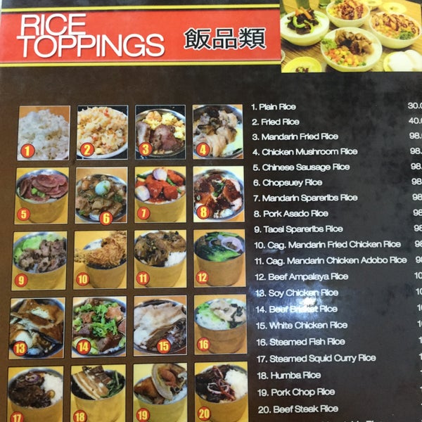 Mandarin Tea Garden Menu Rice Toppings Fasci Garden