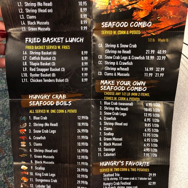 Hungry crab menu deals