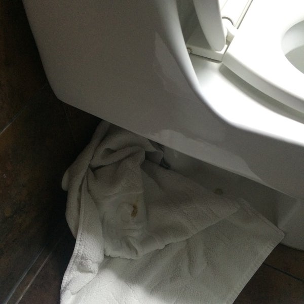 Great hotel, but at the day of check in we found a towel behind the toilet with human shit. As shown on the picture.