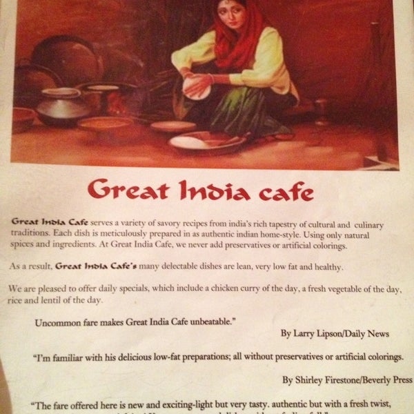 Foto tirada no(a) Great India Cafe Studio City por Jenn S. em 10/30/2013