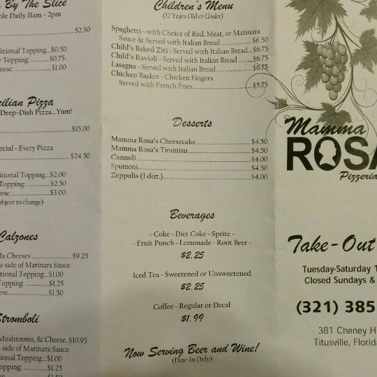 mama rosa s pizza titusville titusville fl