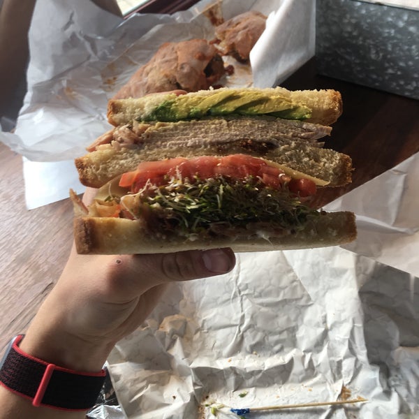 Huge, delicious sandwiches. Fresh produce and cozy place.