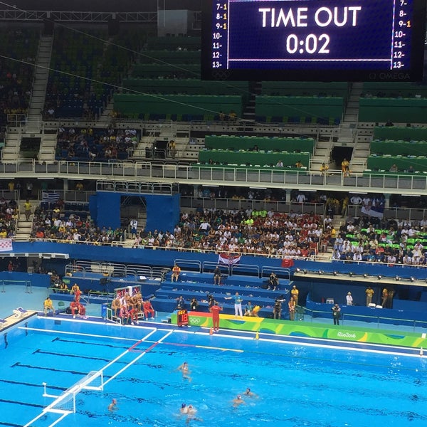 Photo taken at Olympic Aquatics Stadium by Fabio J. on 8/20/2016