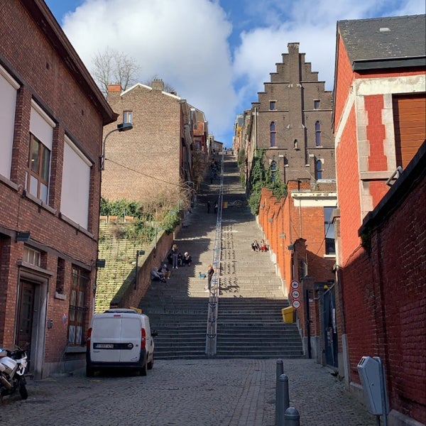Photo taken at Montagne de Bueren by Rory T. on 2/17/2020
