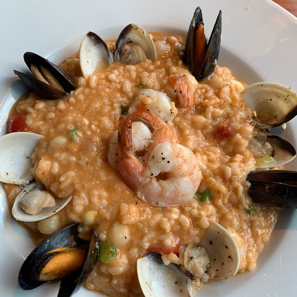 Risotto and sea-food soup.