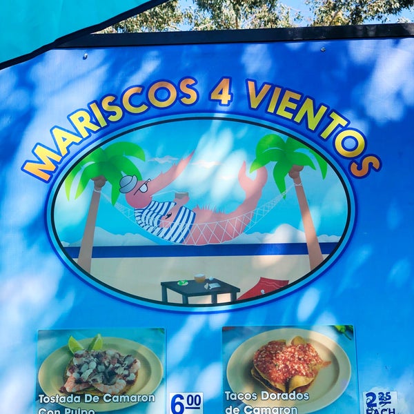 Photo taken at Mariscos 4 Vientos Taco Truck by Keegan J. on 3/12/2019