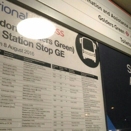 National Express Coach Stop GE Golders Green London