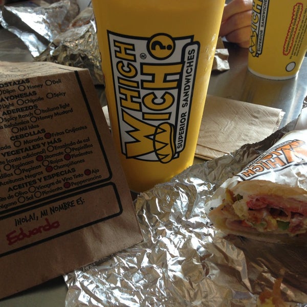Photo taken at Which Wich? Superior Sandwiches by Eduardo P. on 6/12/2013