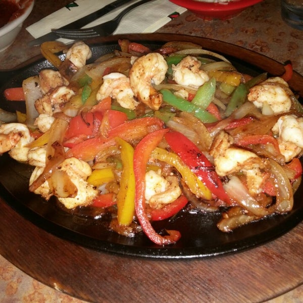 Shrimp fajitas are awesome but you have to ask for cheese..