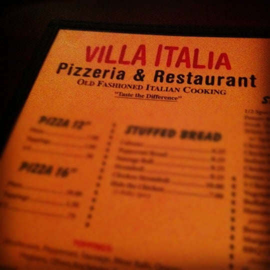 Villa italia menu deals