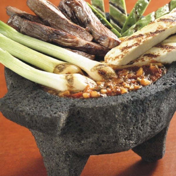 Try the new food at Loteria Cantina the famous Molcajete