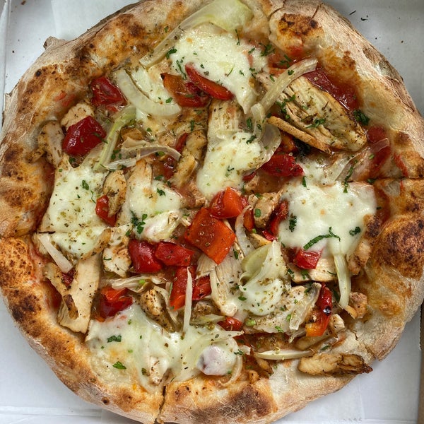 Photo taken at Ella&#39;s Wood-Fired Pizza by April A. on 4/21/2021