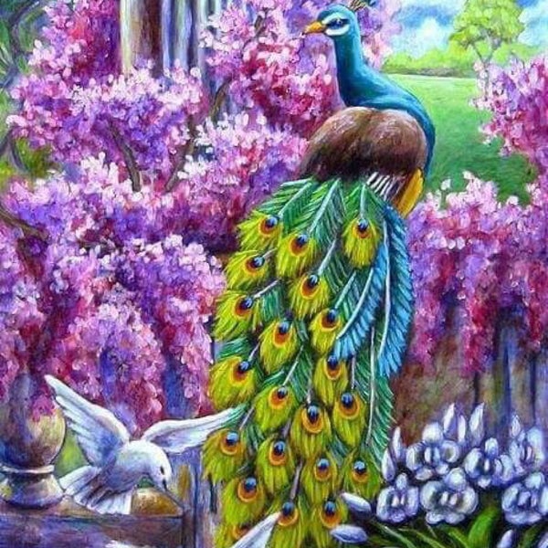 Алмазная мозаика павлин схема