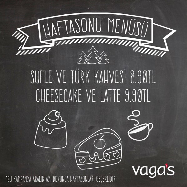 Haftasonunuz tatlansın! Sufle ve Türk Kahvesi 8.90tl. Cheesecake ve Latte 9.90tl