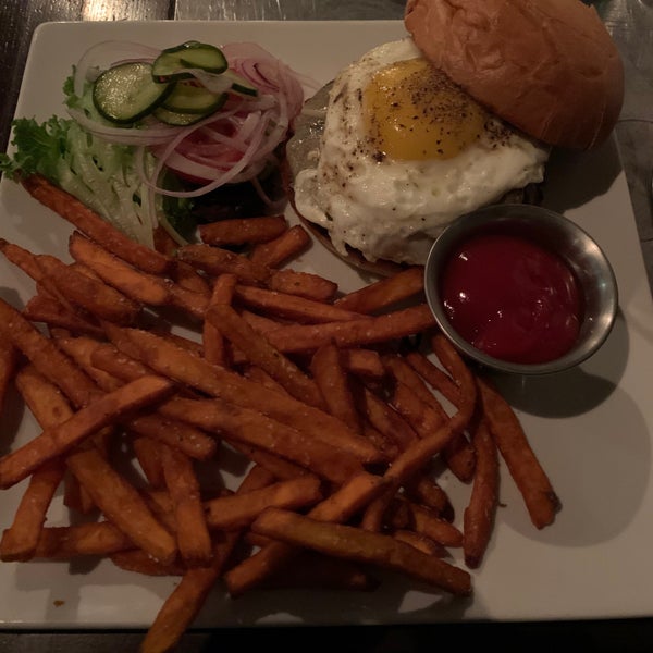 Brussels sprouts and burger.