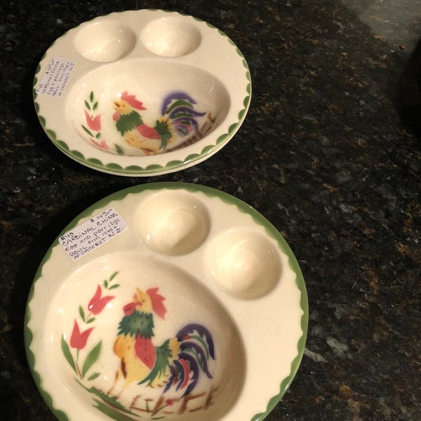Found these very cute egg and porridge bowls made in my hometown of Carteret, NJ by the Cardinal China Co which no longer exists-